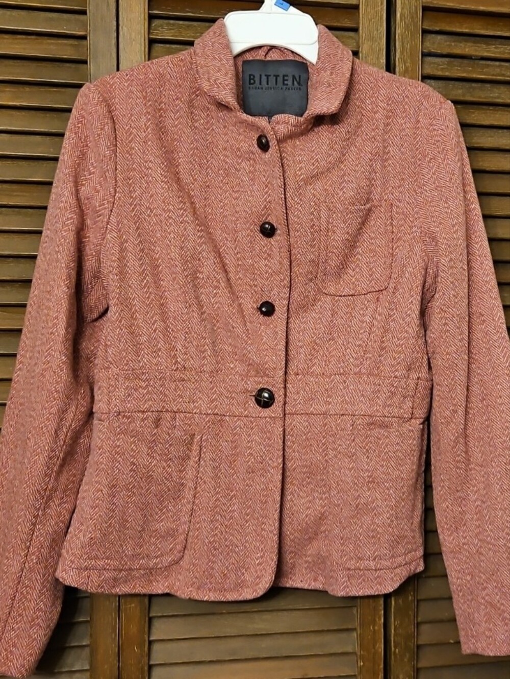 Bitten by Sarah Jessica Parker Rose Herringbone Blazer Jacket
